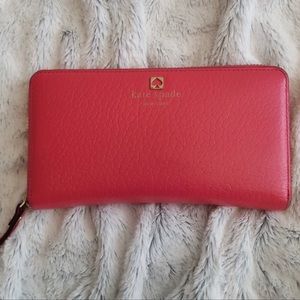 Pink Kate Spade zipper wallet